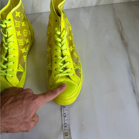 Louis Vuitton Yellow Tattoo Monogram High Tops, Size 10 - Picture 7 of 8